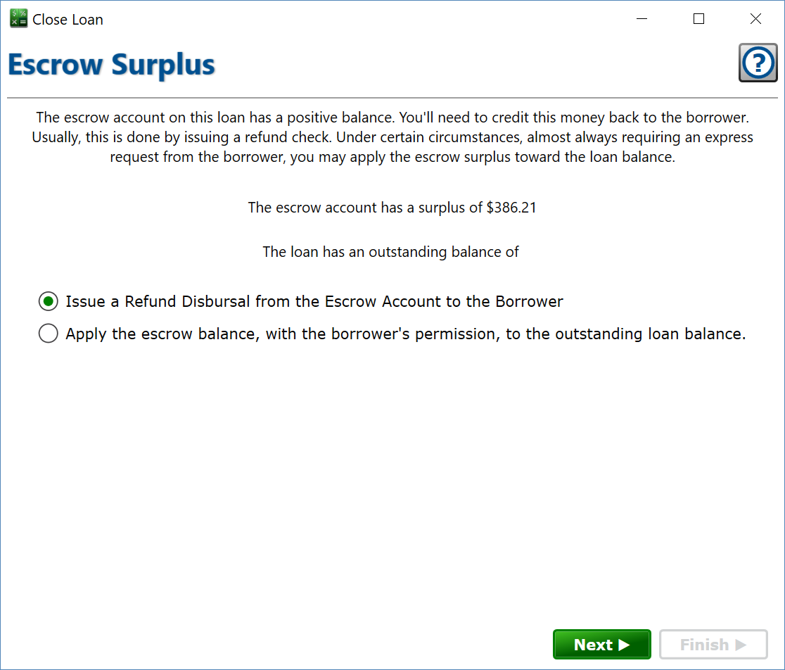 Closing Escrow Account